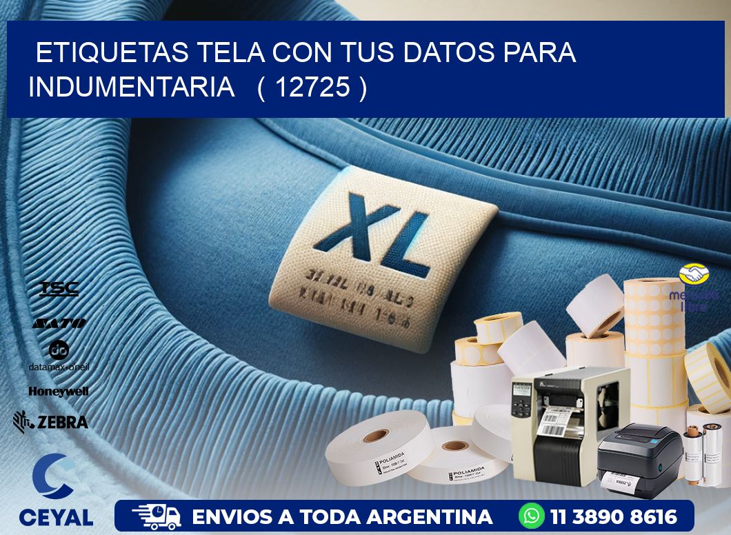 ETIQUETAS TELA CON TUS DATOS PARA INDUMENTARIA   ( 12725 )