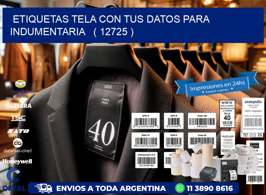 ETIQUETAS TELA CON TUS DATOS PARA INDUMENTARIA   ( 12725 )