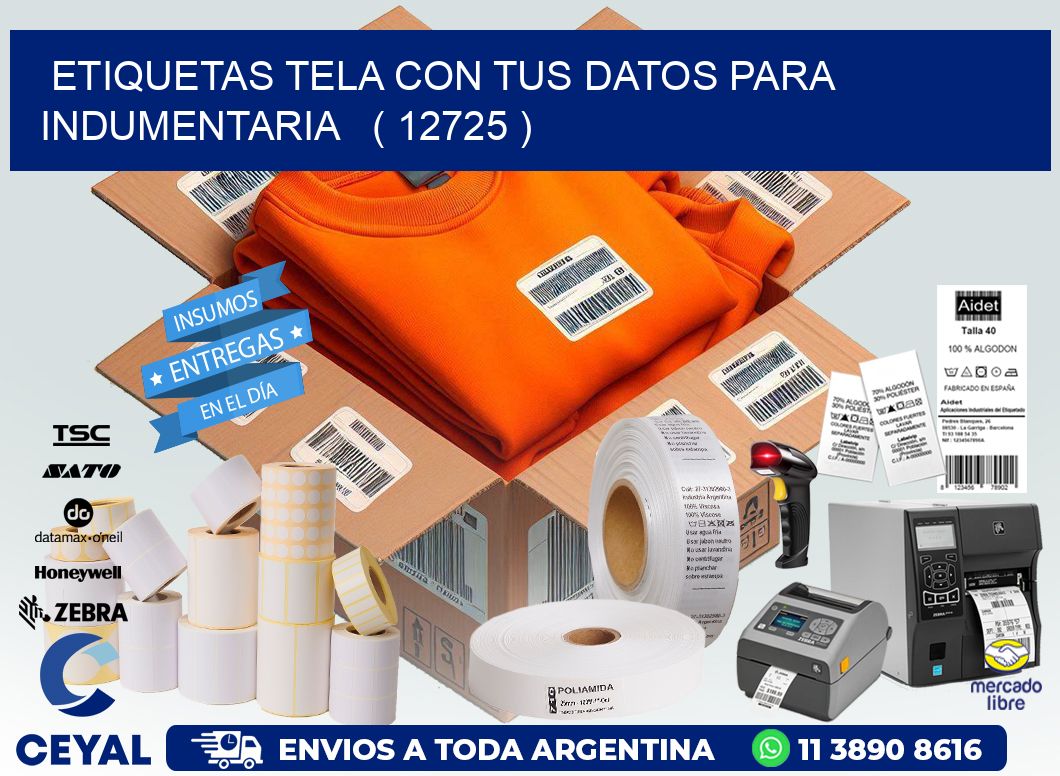 ETIQUETAS TELA CON TUS DATOS PARA INDUMENTARIA   ( 12725 )