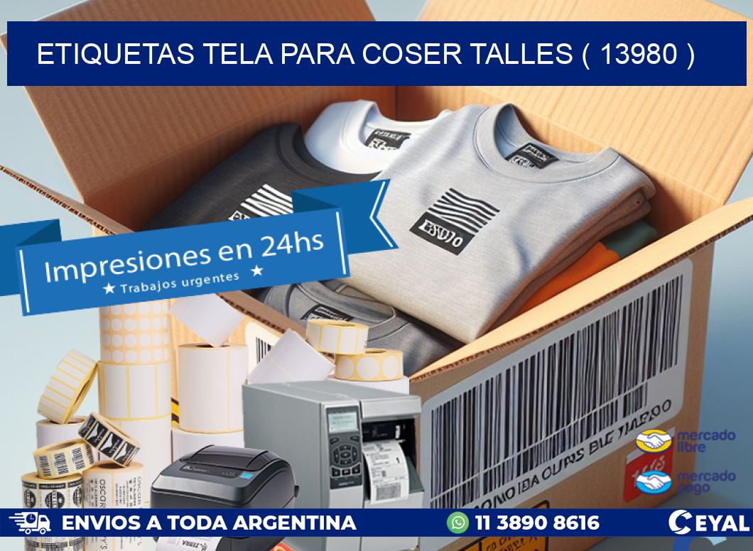 ETIQUETAS TELA PARA COSER TALLES ( 13980 )