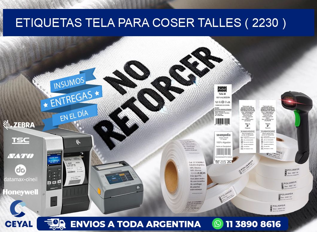 ETIQUETAS TELA PARA COSER TALLES ( 2230 )