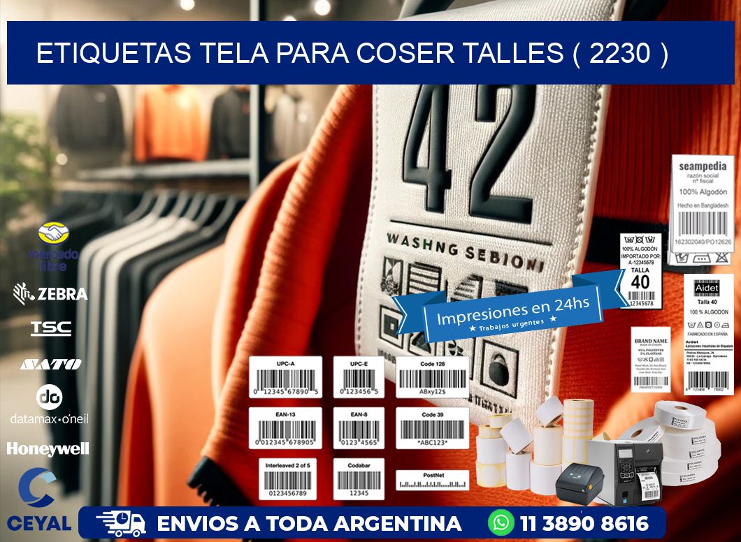 ETIQUETAS TELA PARA COSER TALLES ( 2230 )