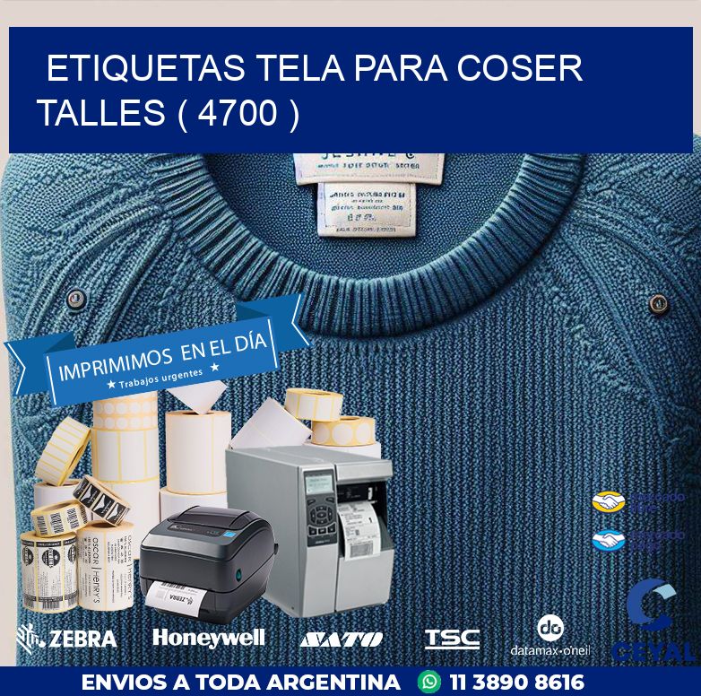 ETIQUETAS TELA PARA COSER TALLES ( 4700 )