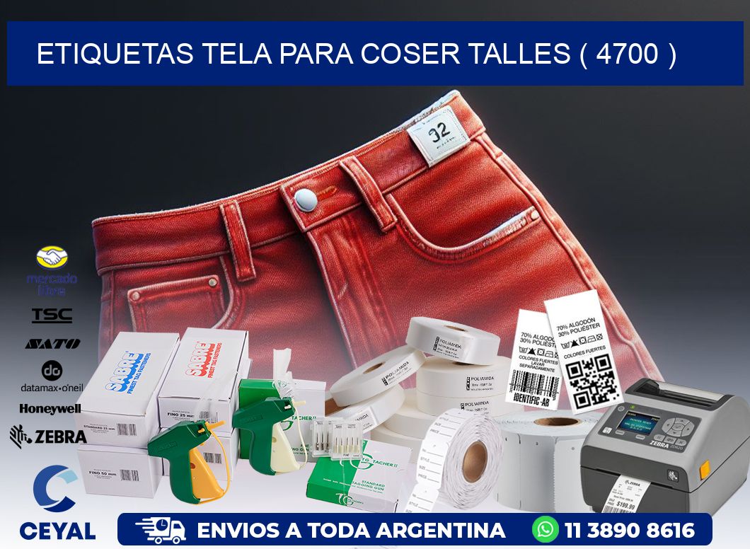 ETIQUETAS TELA PARA COSER TALLES ( 4700 )