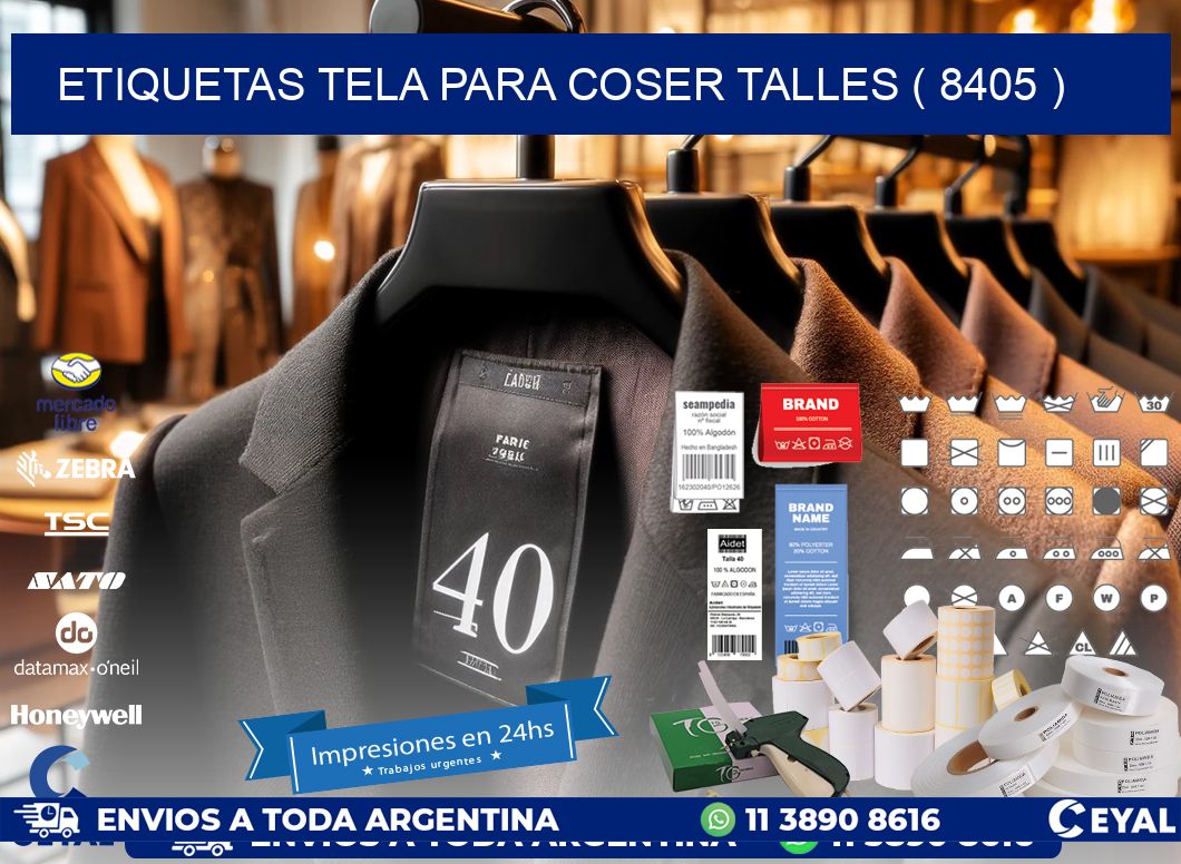 ETIQUETAS TELA PARA COSER TALLES ( 8405 )