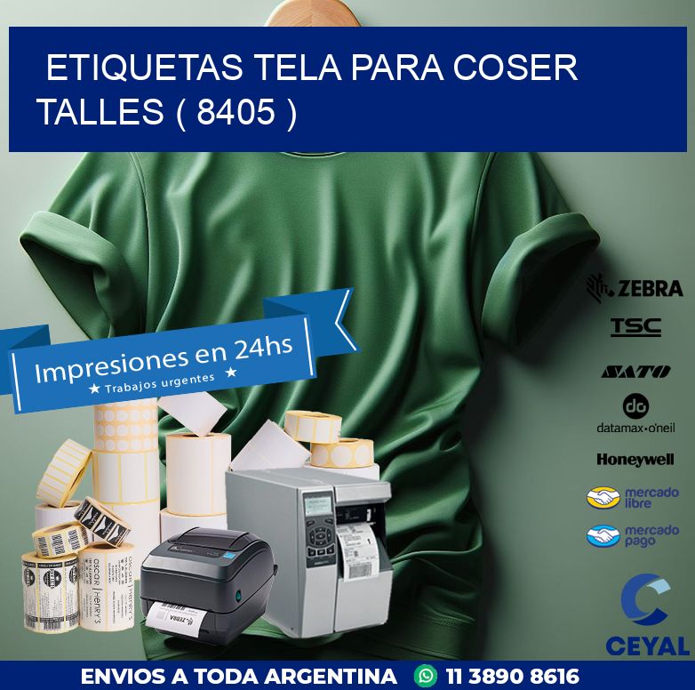 ETIQUETAS TELA PARA COSER TALLES ( 8405 )