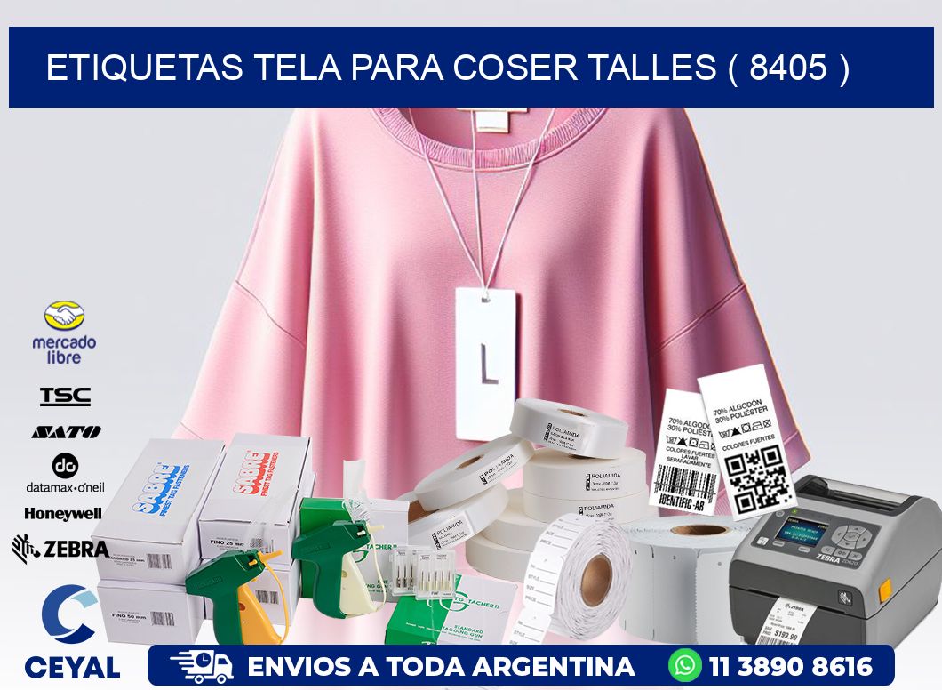 ETIQUETAS TELA PARA COSER TALLES ( 8405 )