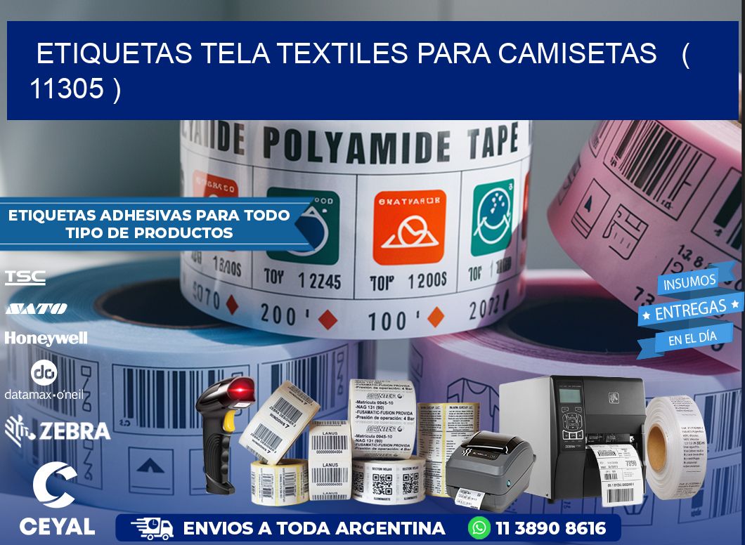 ETIQUETAS TELA TEXTILES PARA CAMISETAS   ( 11305 )