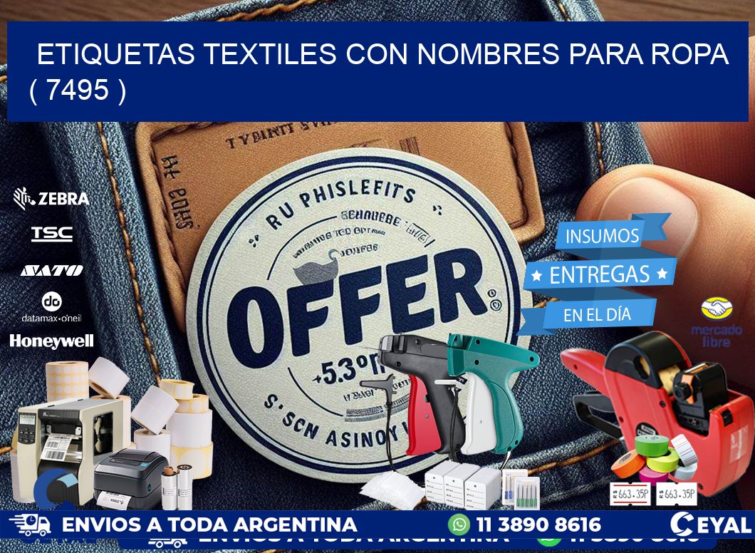 ETIQUETAS TEXTILES CON NOMBRES PARA ROPA   ( 7495 )