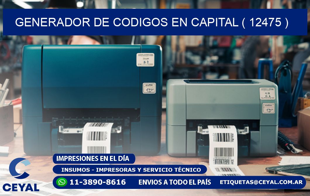 GENERADOR DE CODIGOS EN CAPITAL ( 12475 )