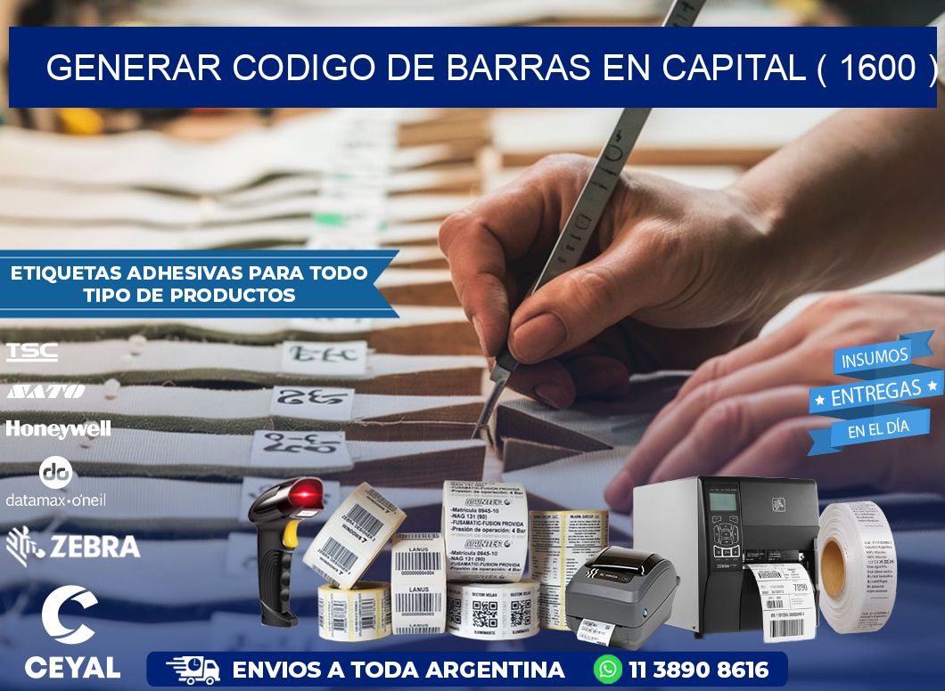 GENERAR CODIGO DE BARRAS EN CAPITAL ( 1600 )