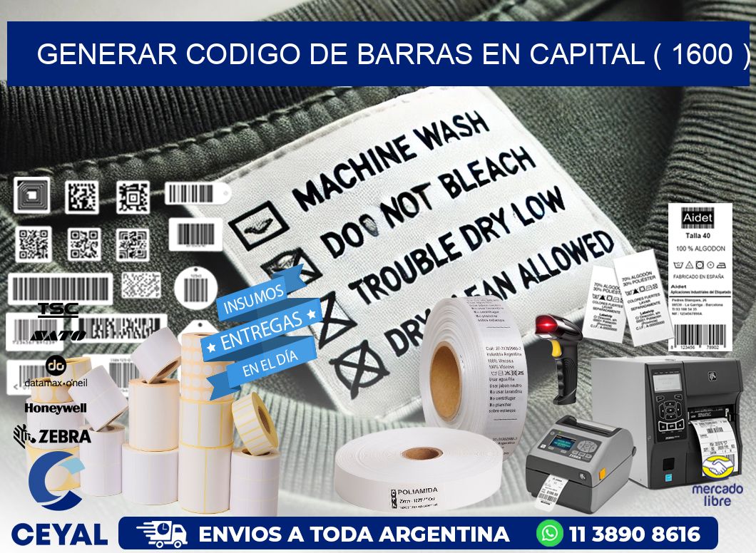 GENERAR CODIGO DE BARRAS EN CAPITAL ( 1600 )
