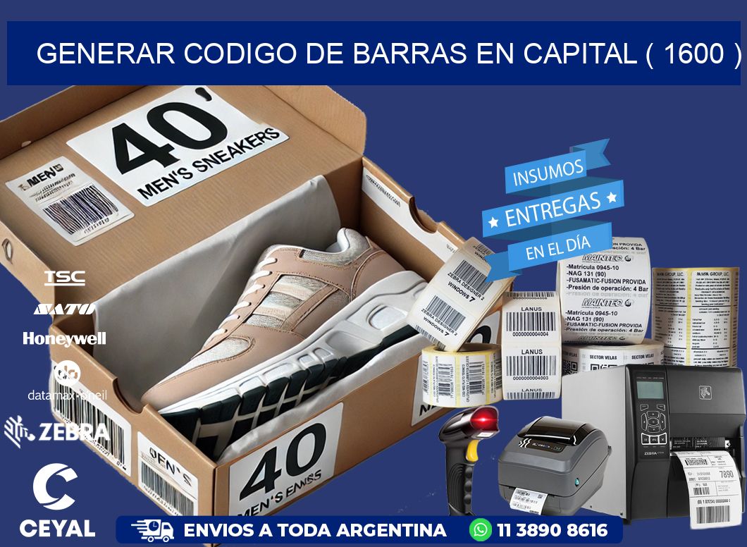 GENERAR CODIGO DE BARRAS EN CAPITAL ( 1600 )