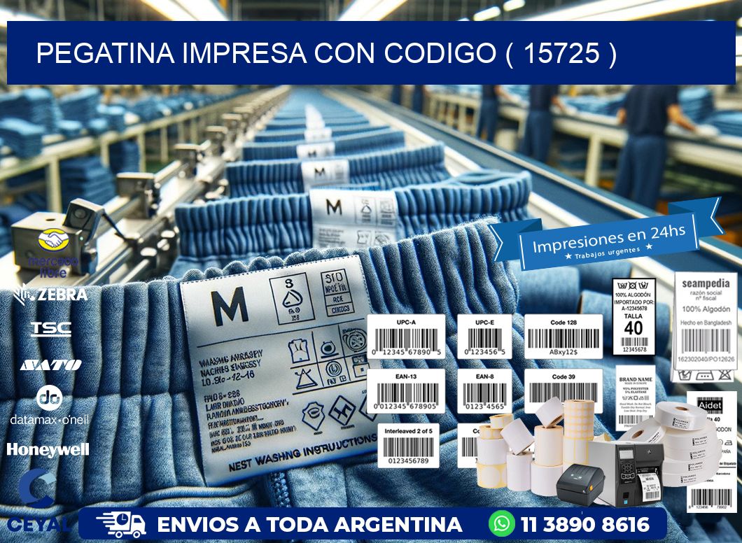 PEGATINA IMPRESA CON CODIGO ( 15725 )