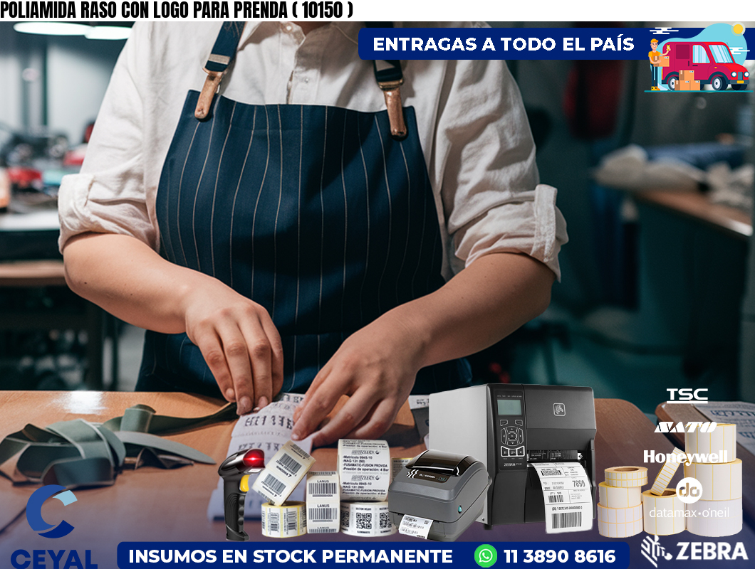 POLIAMIDA RASO CON LOGO PARA PRENDA ( 10150 )