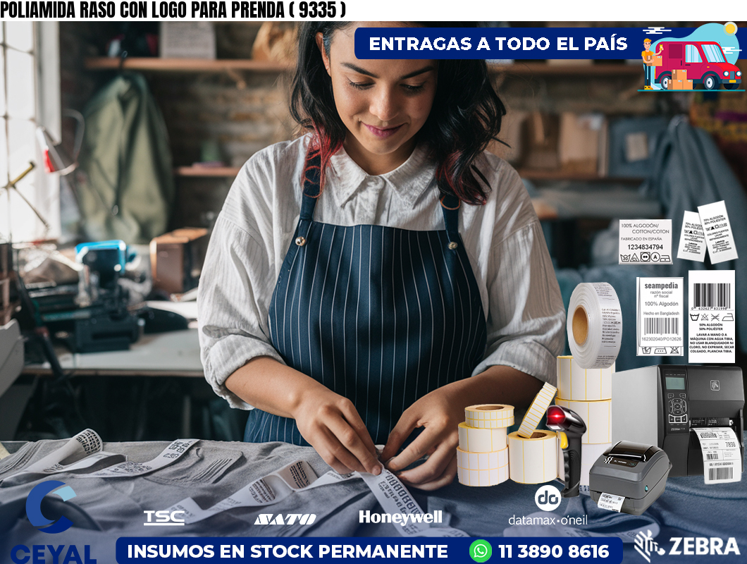 POLIAMIDA RASO CON LOGO PARA PRENDA ( 9335 )