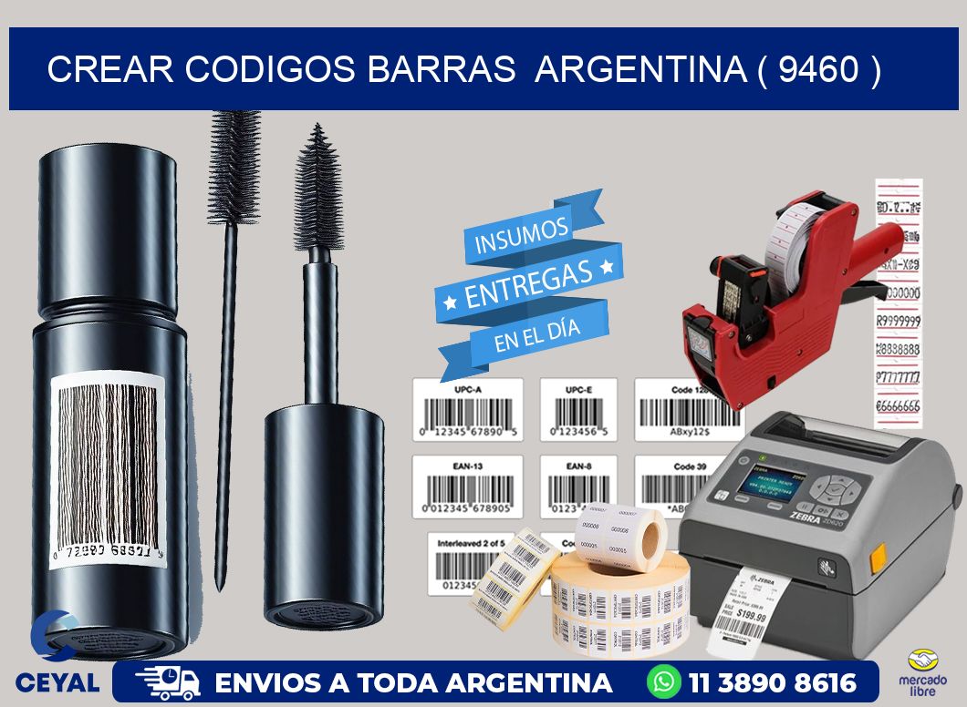 crear codigos barras  argentina ( 9460 )