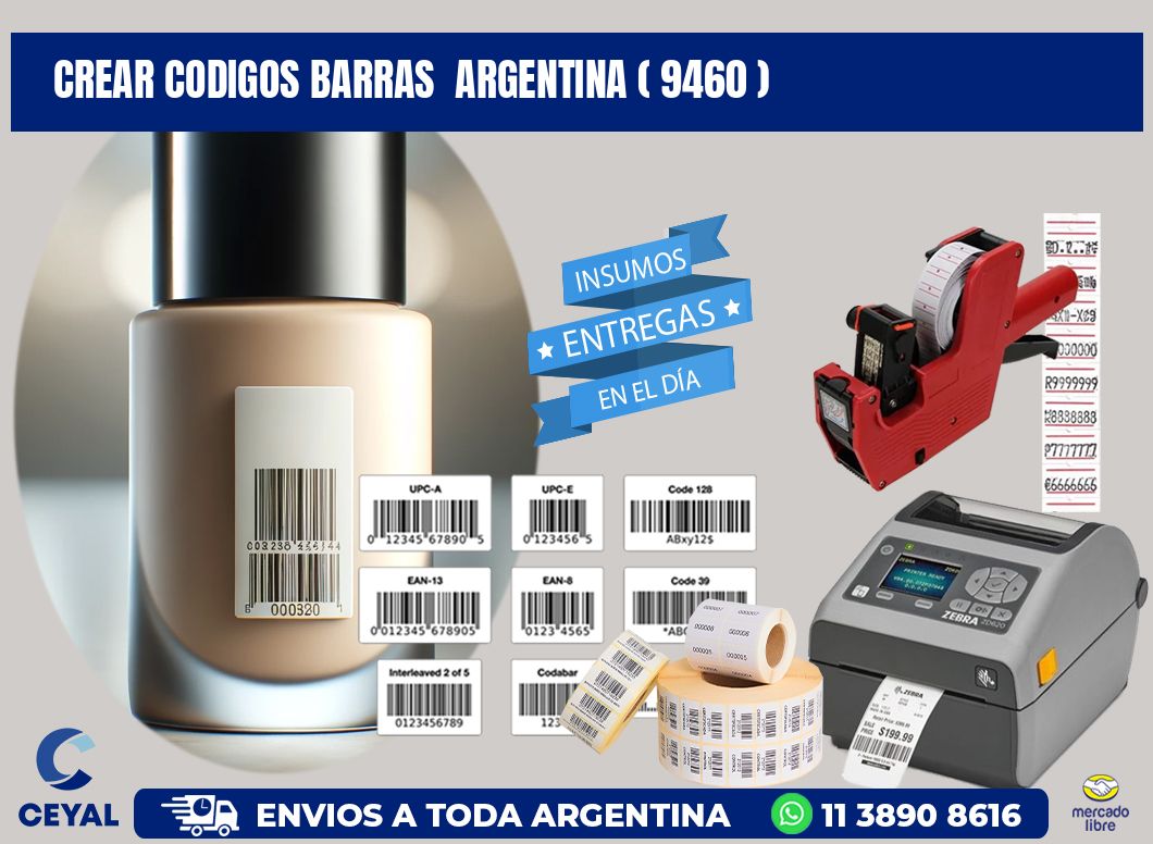 crear codigos barras  argentina ( 9460 )