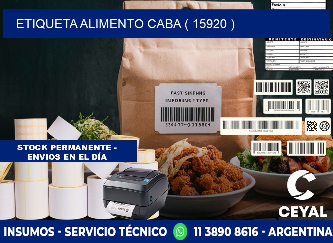 etiqueta alimento caba ( 15920 )
