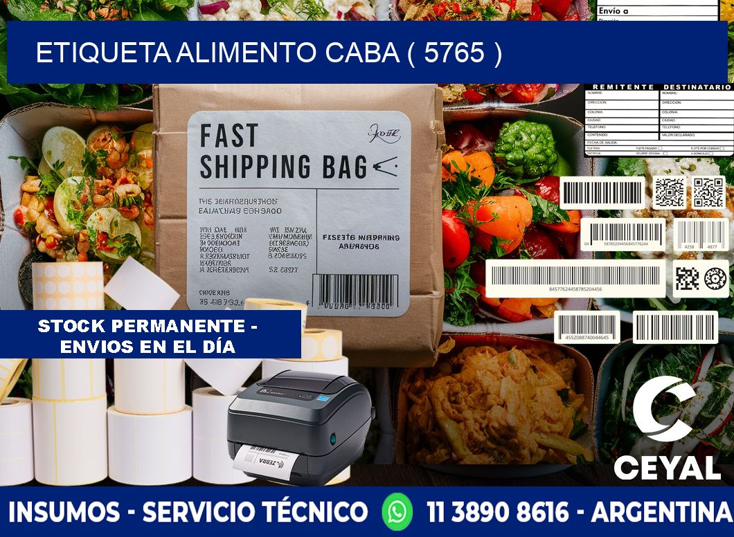 etiqueta alimento caba ( 5765 )