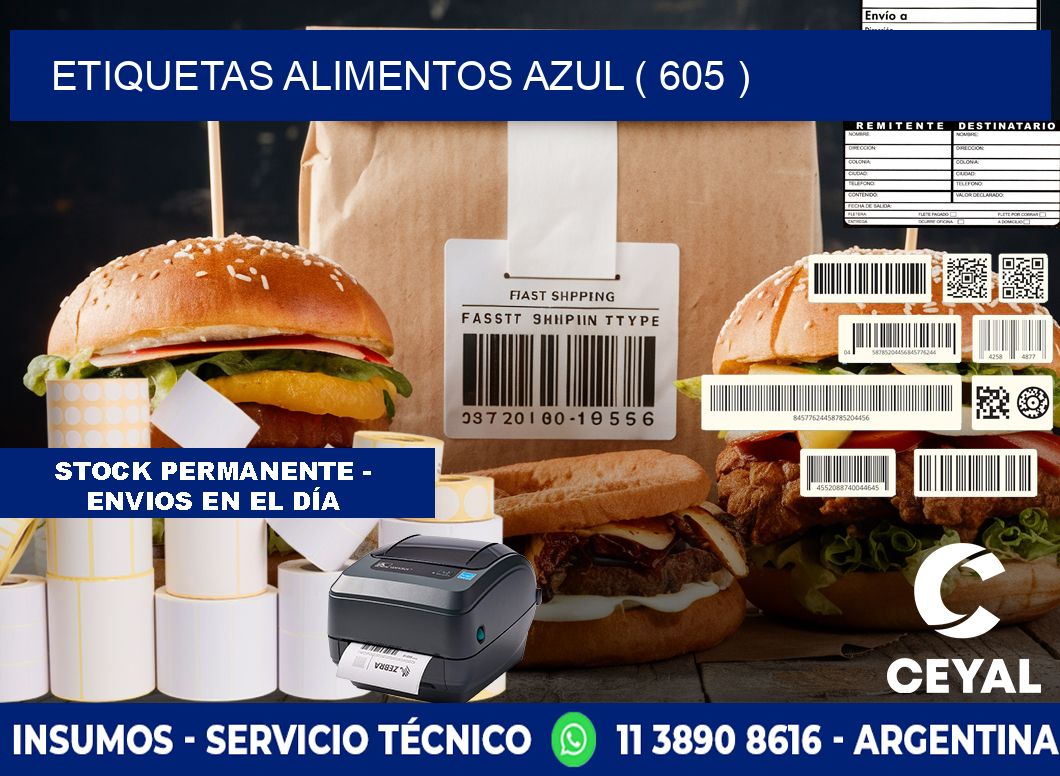 etiquetas alimentos azul ( 605 )
