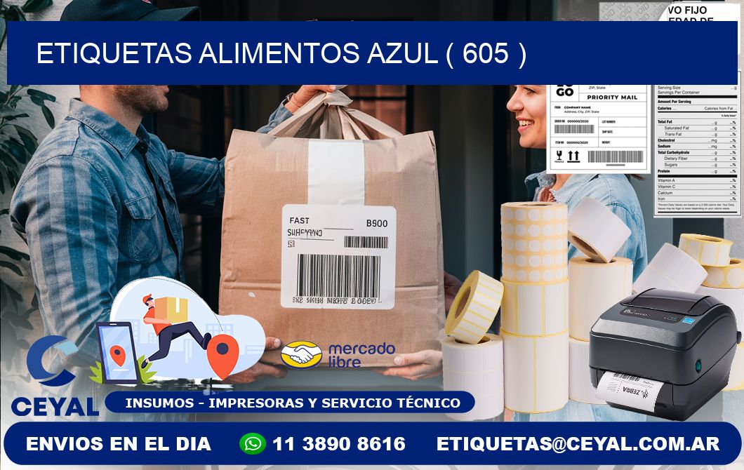etiquetas alimentos azul ( 605 )