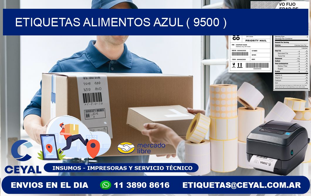 etiquetas alimentos azul ( 9500 )