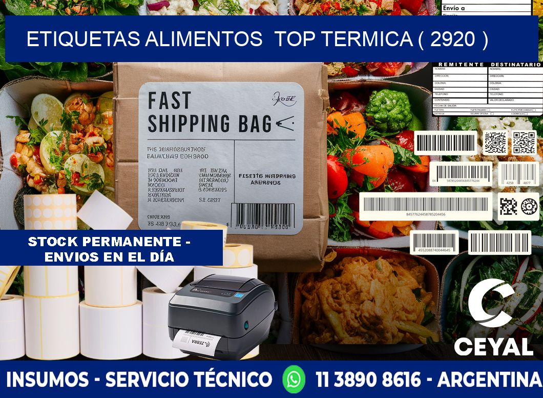 etiquetas alimentos  top termica ( 2920 )