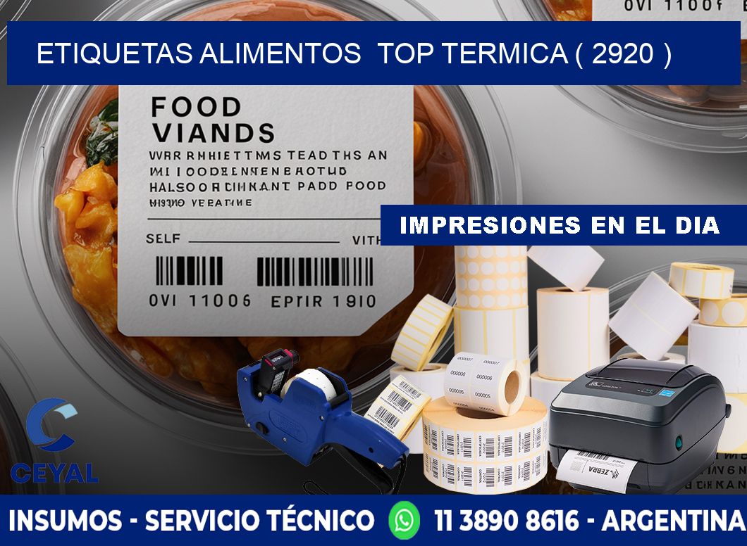 etiquetas alimentos  top termica ( 2920 )