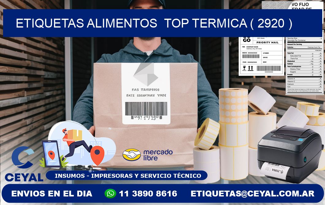 etiquetas alimentos  top termica ( 2920 )