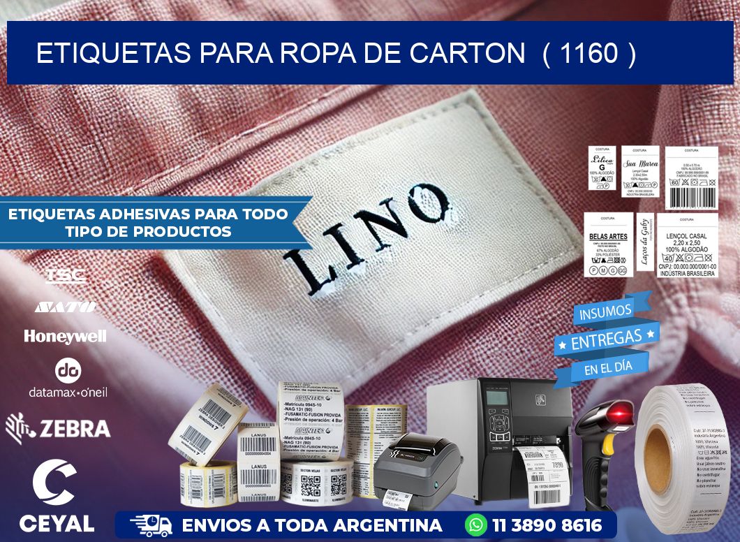 etiquetas para ropa de carton  ( 1160 )