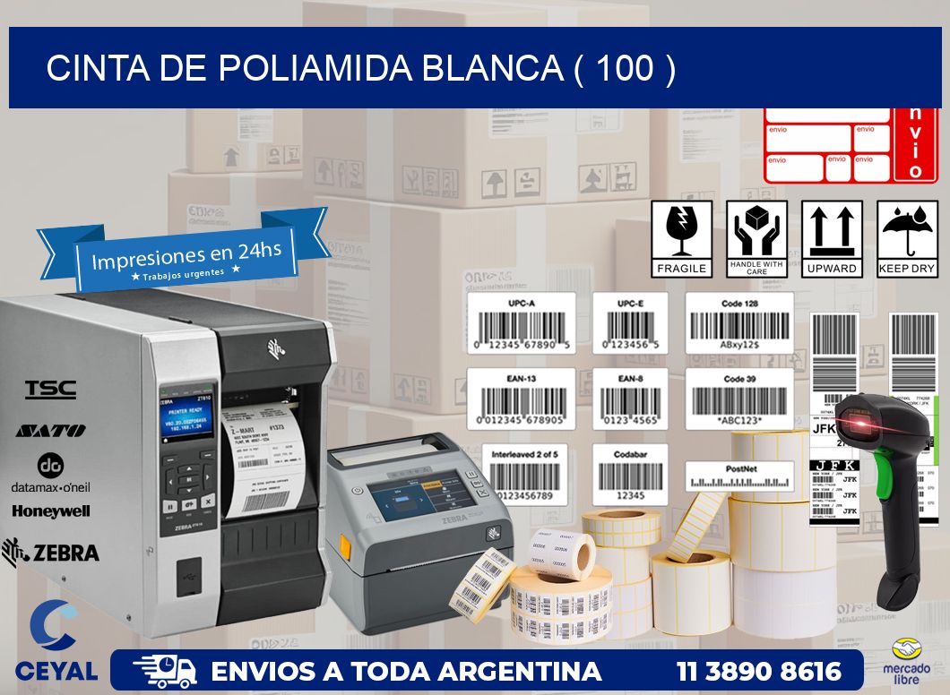 CINTA DE POLIAMIDA BLANCA ( 100 )