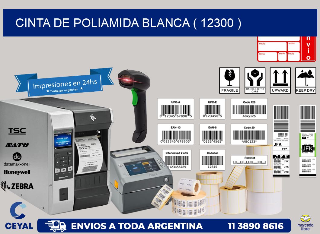 CINTA DE POLIAMIDA BLANCA ( 12300 )