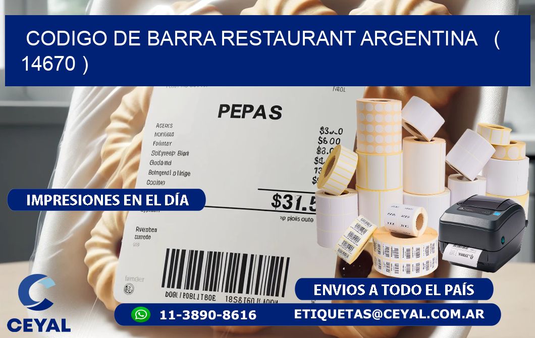 CODIGO DE BARRA RESTAURANT ARGENTINA   ( 14670 )