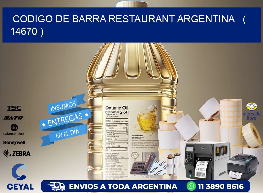 CODIGO DE BARRA RESTAURANT ARGENTINA   ( 14670 )