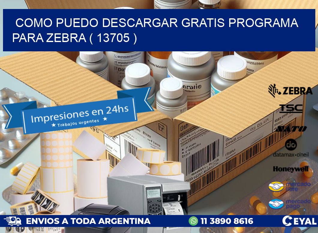 COMO PUEDO DESCARGAR GRATIS PROGRAMA PARA ZEBRA ( 13705 )