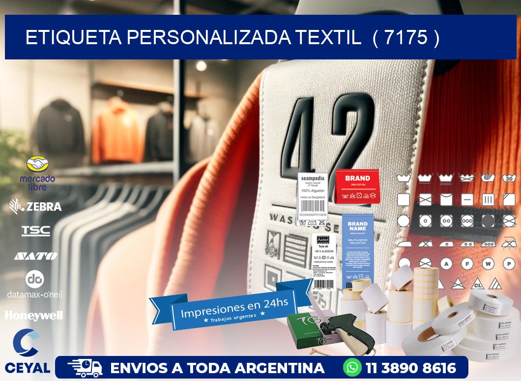 ETIQUETA PERSONALIZADA TEXTIL  ( 7175 )