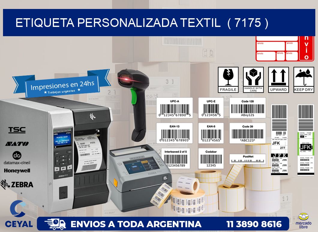 ETIQUETA PERSONALIZADA TEXTIL  ( 7175 )