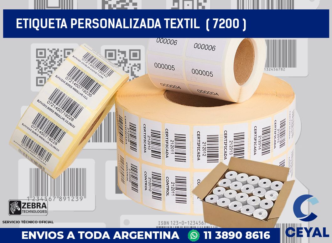 ETIQUETA PERSONALIZADA TEXTIL  ( 7200 )