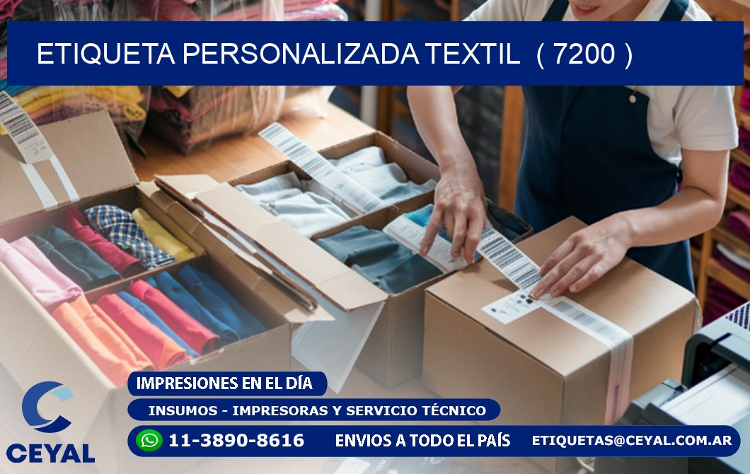 ETIQUETA PERSONALIZADA TEXTIL  ( 7200 )