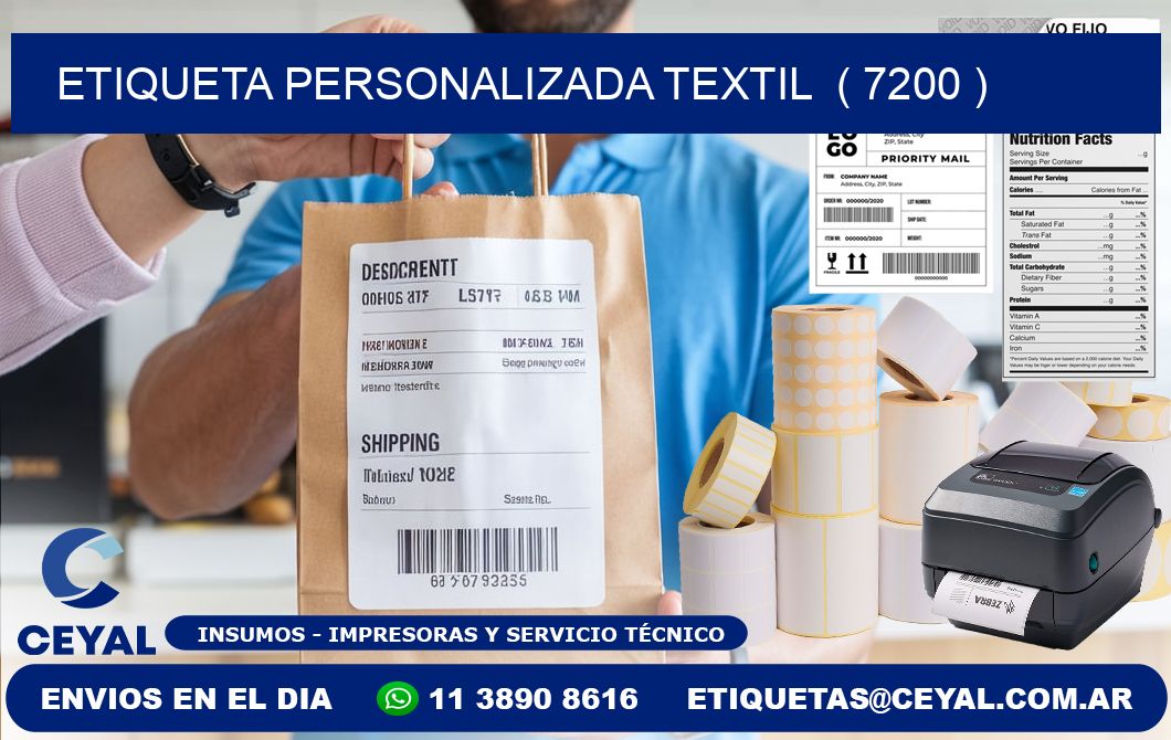 ETIQUETA PERSONALIZADA TEXTIL  ( 7200 )