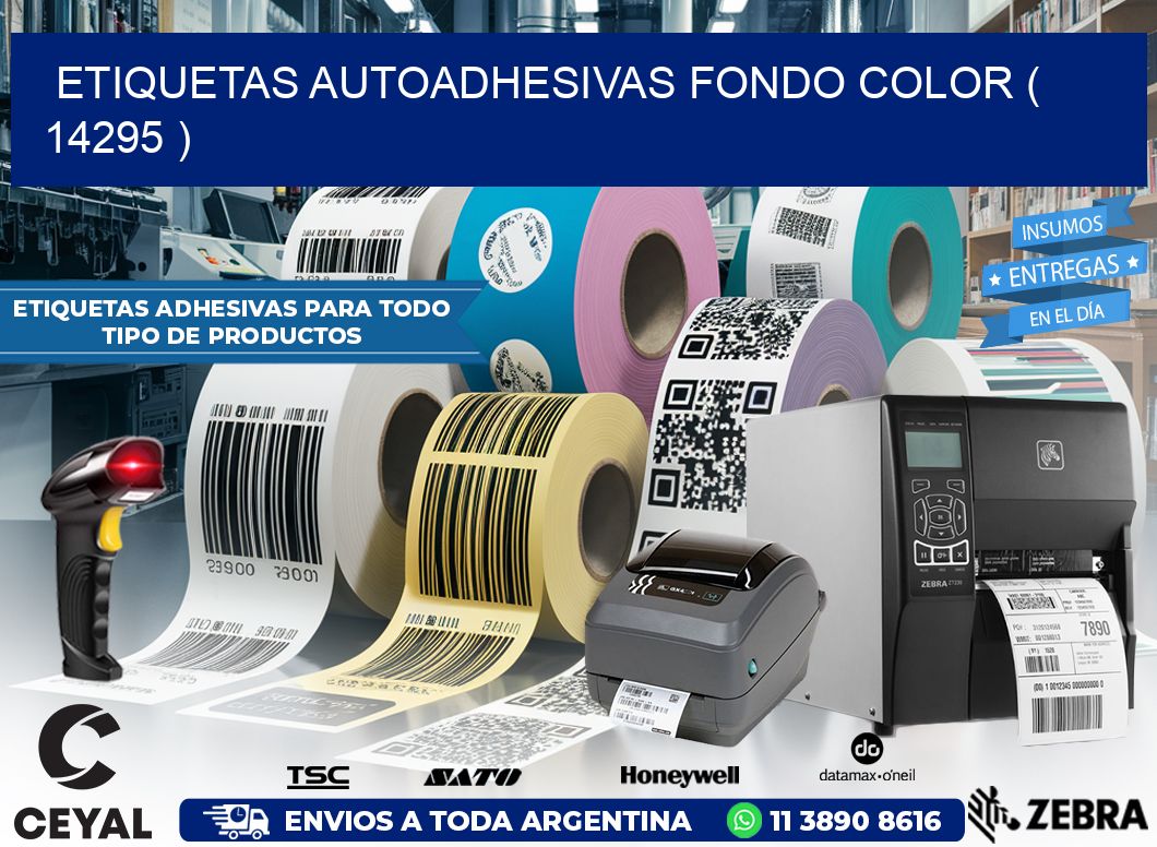 ETIQUETAS AUTOADHESIVAS FONDO COLOR ( 14295 )