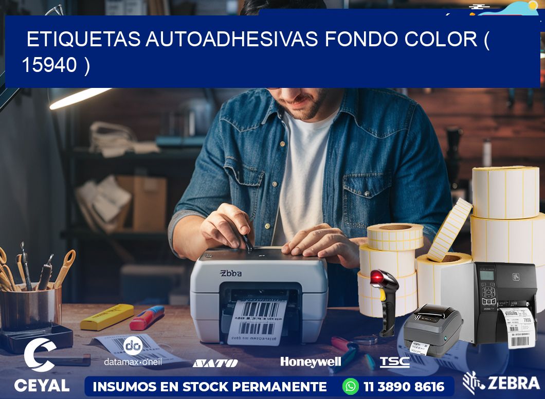ETIQUETAS AUTOADHESIVAS FONDO COLOR ( 15940 )
