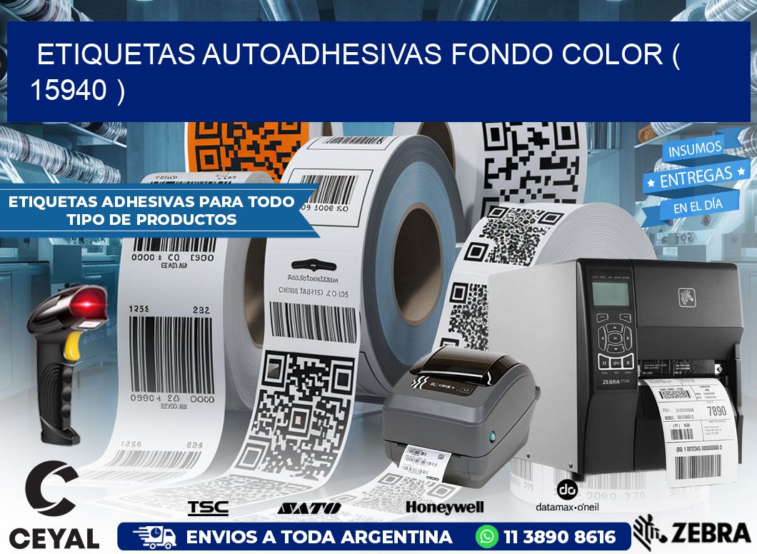 ETIQUETAS AUTOADHESIVAS FONDO COLOR ( 15940 )