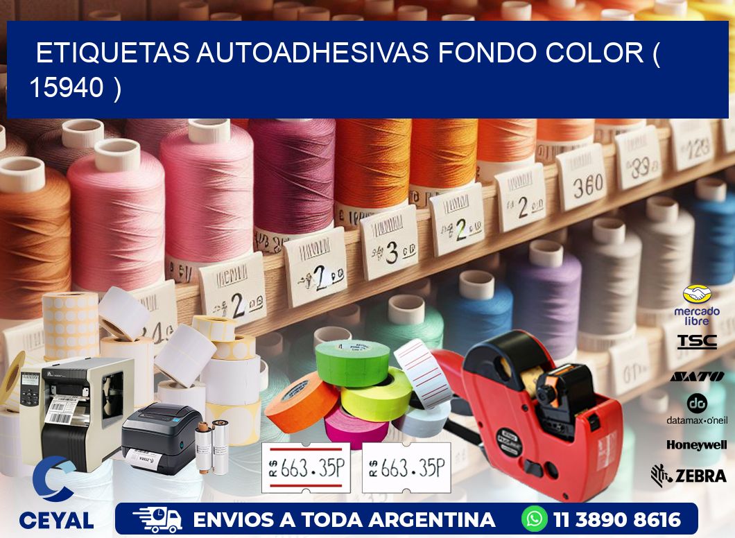 ETIQUETAS AUTOADHESIVAS FONDO COLOR ( 15940 )