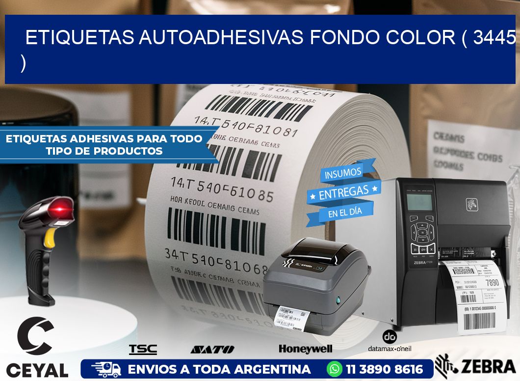 ETIQUETAS AUTOADHESIVAS FONDO COLOR ( 3445 )