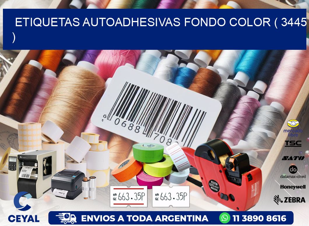 ETIQUETAS AUTOADHESIVAS FONDO COLOR ( 3445 )