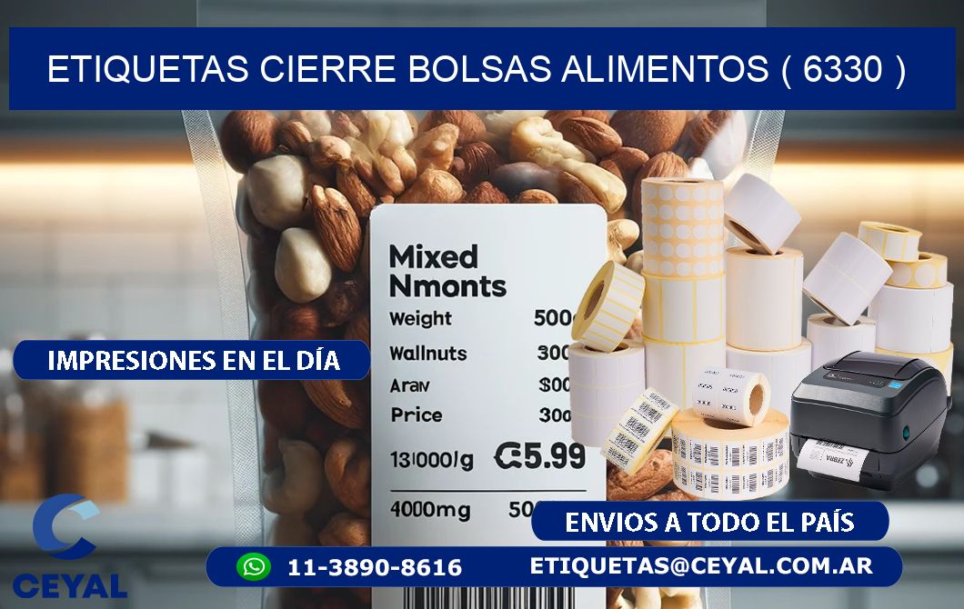ETIQUETAS CIERRE BOLSAS ALIMENTOS ( 6330 )