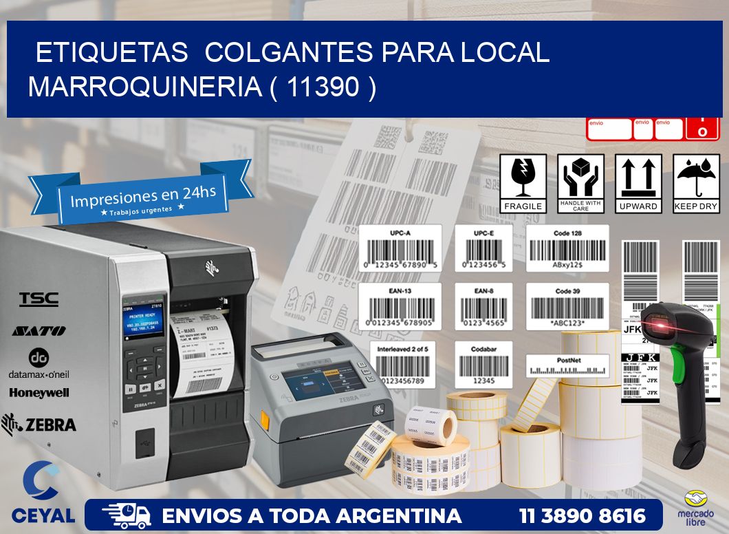 ETIQUETAS  COLGANTES PARA LOCAL MARROQUINERIA ( 11390 )