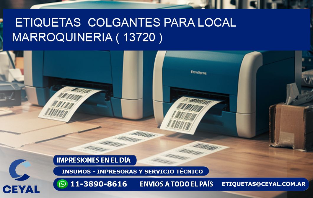 ETIQUETAS  COLGANTES PARA LOCAL MARROQUINERIA ( 13720 )